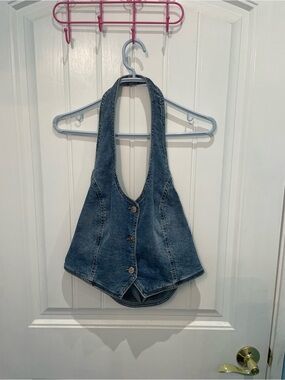 Garage Light Blue Denim Halter top